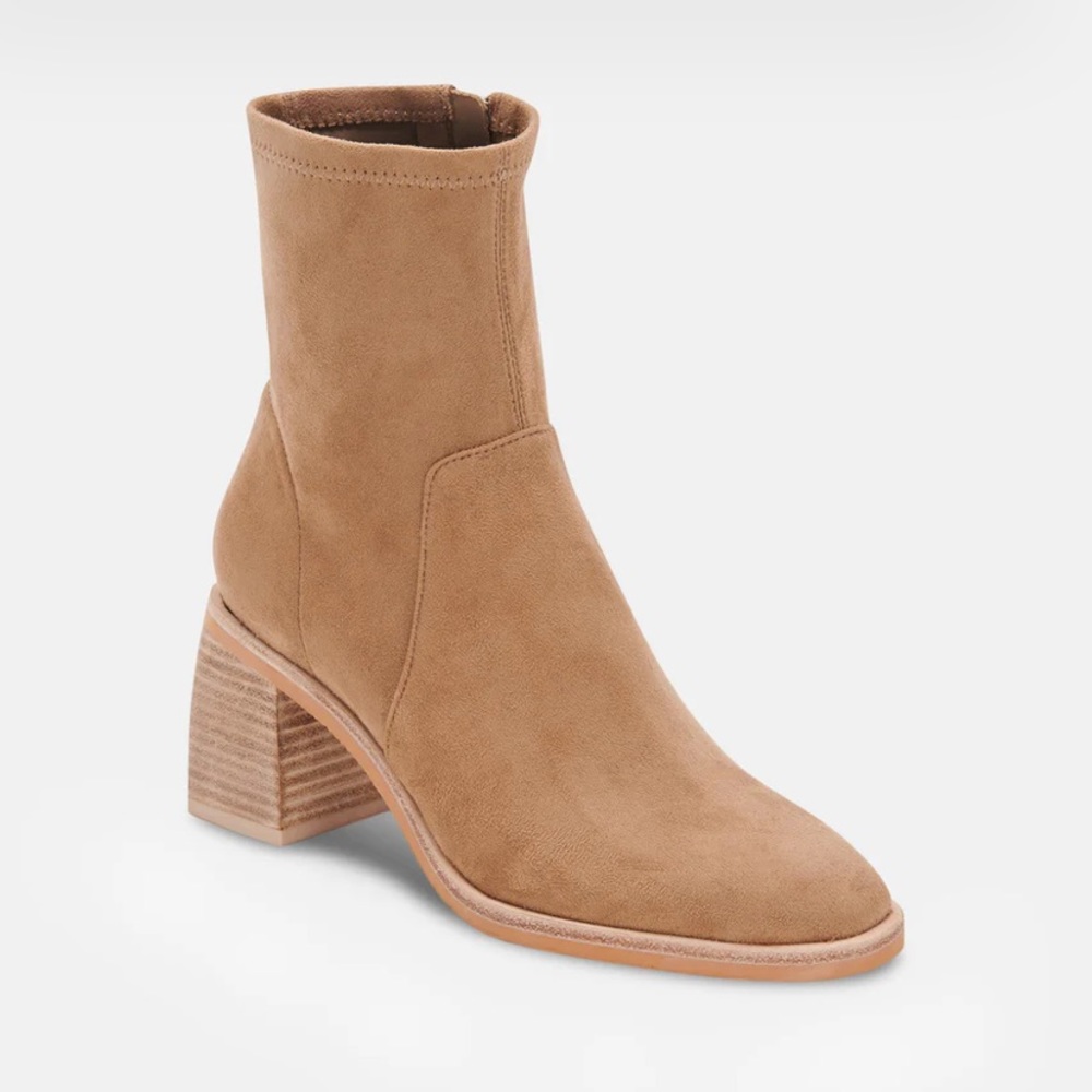 Dolce Vita Indigna Ankle Bootie in Truffle Stella Suede